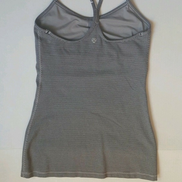 Lululemon Stripe Black & Gray Power Y Tank 4 - Picture 7 of 8